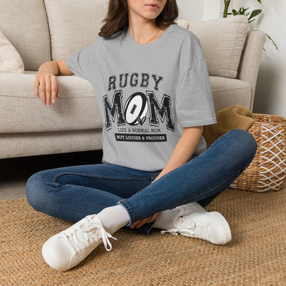 Rugby Mom T-Shirt — Distressed Football Design, Perfect Gift for Rugby Mothers