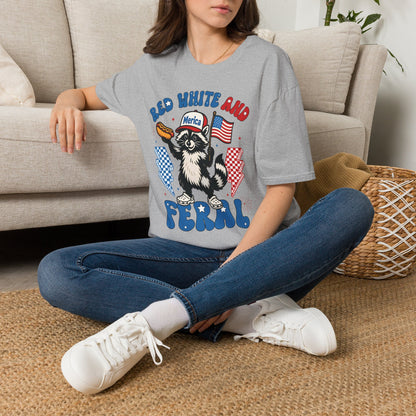 Red White and Feral T-Shirt — 'Merica Raccoon Patriotic Tee