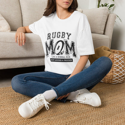 Rugby Mom T-Shirt — Distressed Football Design, Perfect Gift for Rugby Mothers
