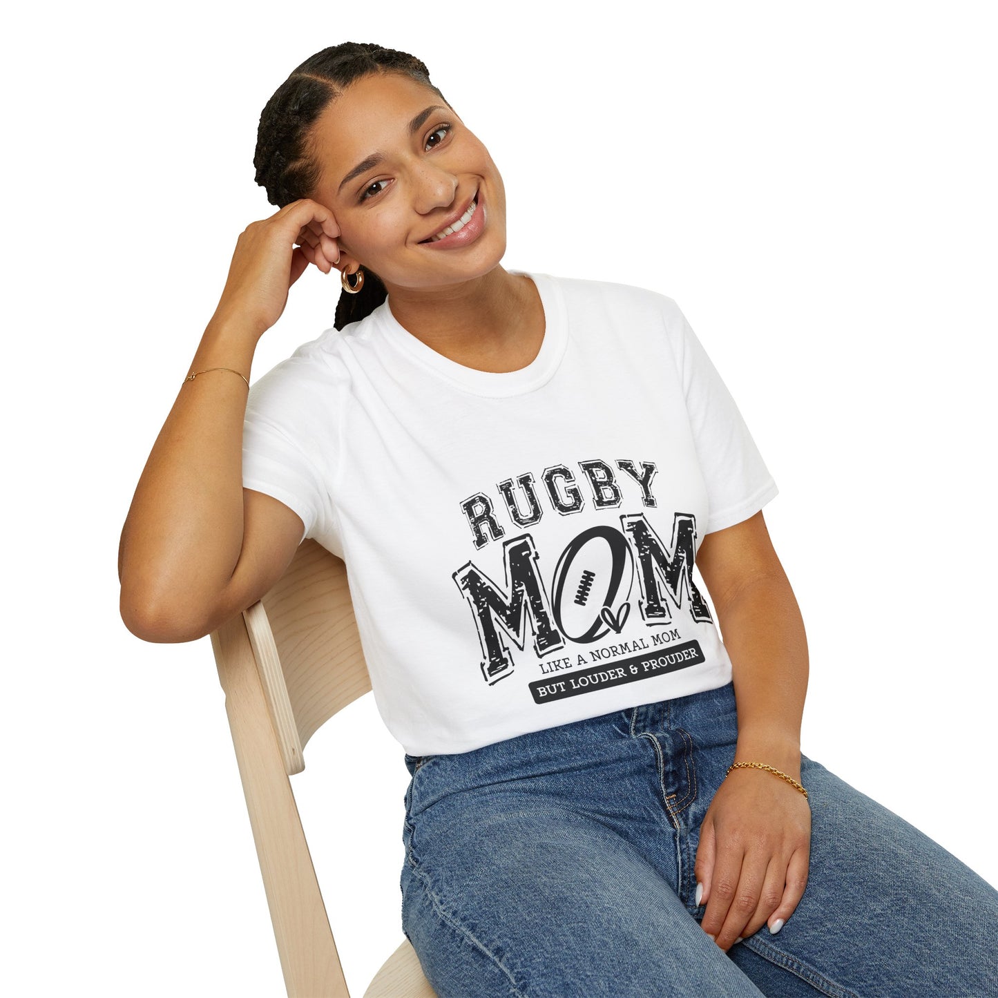 Rugby Mom T-Shirt — Distressed Football Design, Perfect Gift for Rugby Mothers
