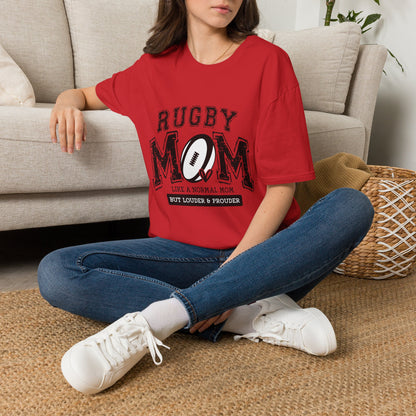 Rugby Mom T-Shirt — Distressed Football Design, Perfect Gift for Rugby Mothers