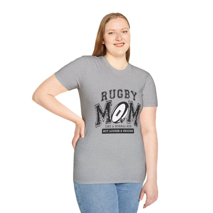 Rugby Mom T-Shirt — Distressed Football Design, Perfect Gift for Rugby Mothers