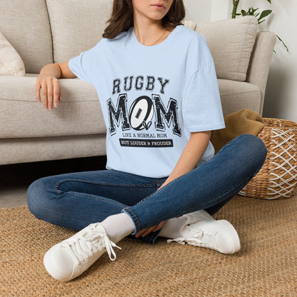 Rugby Mom T-Shirt — Distressed Football Design, Perfect Gift for Rugby Mothers