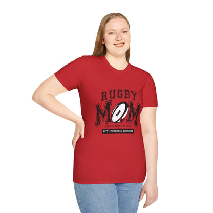 Rugby Mom T-Shirt — Distressed Football Design, Perfect Gift for Rugby Mothers